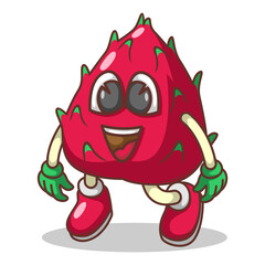 Funny doodle fruit cartoon with cute expression