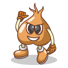 Funny doodle fruit cartoon with cute expression