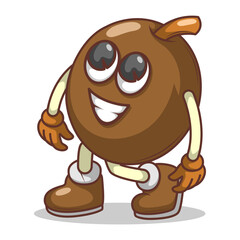 Funny doodle fruit cartoon with cute expression