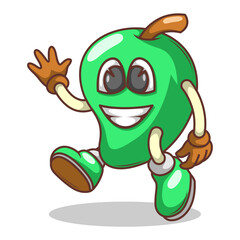 Funny doodle fruit cartoon with cute expression