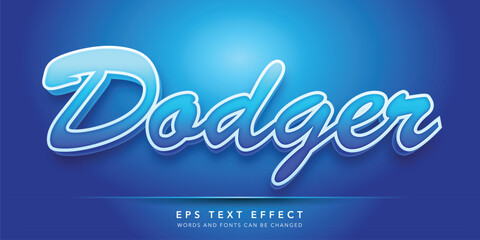 blue dodger 3d editable text effect