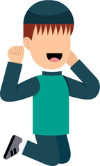 Character Of Happy Muslim Boy