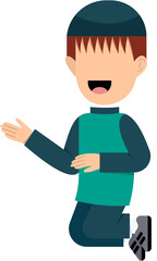 Character Of Happy Muslim Boy