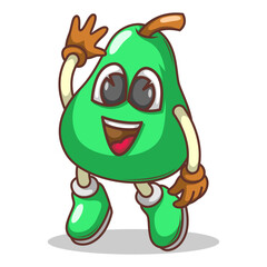 Funny doodle fruit cartoon with cute expression