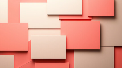 Obraz premium Abstract coral and beige geometric shapes