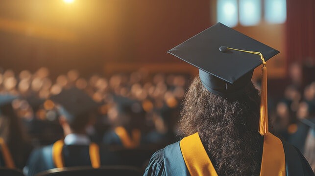 At the graduation ceremony, the students wore doctoral caps