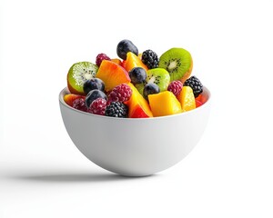 A vibrant bowl filled with fresh assorted fruits, showcasing a colorful mix of flavors and healthy options for a nutritious snack.