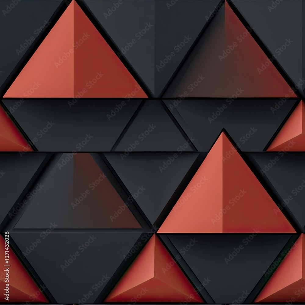 Poster layered triangles alternating matte glossy seamless pattern design