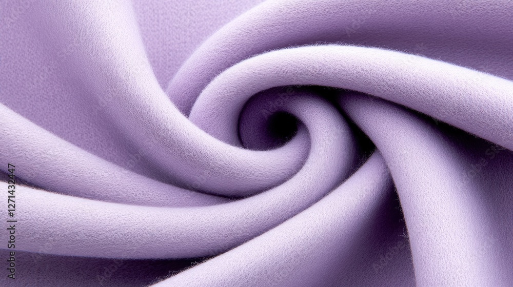 Poster soft lilac fabric swirl close-up: abstract texture and elegant patterns for design inspiration
