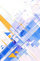 Fototapeta premium Abstract blue and gold geometric design on white background for digital art