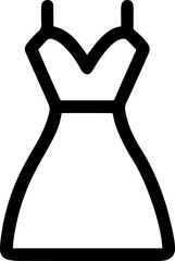 Women's dress icon, Silhouette, and Line Art Vector Illustration