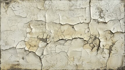 Fototapeta premium Cracked Wall Surface with Flaking Paint in Urban Decay Scene