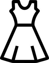 Women's dress icon, Silhouette, and Line Art Vector Illustration