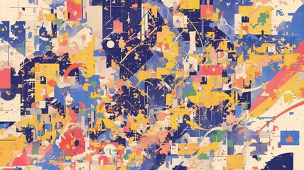 Abstract colorful geometric background, digital art, modern design