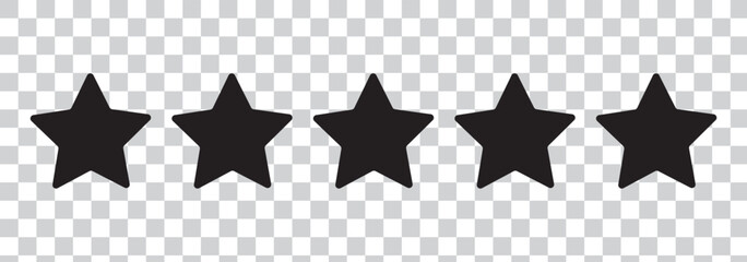 Five star rating. Product review flat icon for apps and websites
