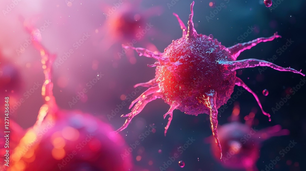 Poster microscopic cell structure exploration visual rendered image
