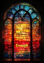 Enough, Celebrate World Compliment Day with a vibrant stained glass message of appreciation and kindness