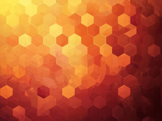 Abstract hexagon pattern, warm orange and red tones