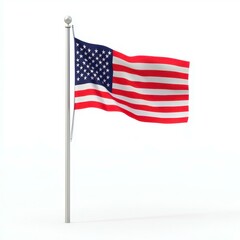 United States Flag Waving Symbol of Freedom and National Pride Render