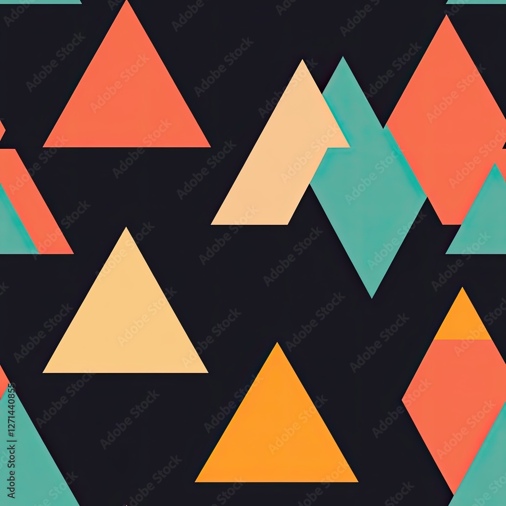 Poster sharp clean edges seamless pattern minimalist triangle design for modern branding