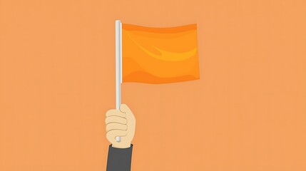 Flat vector icon of a small handheld flag waving, clean and sharp