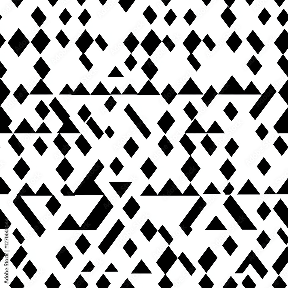 Poster monochrome triangle pattern minimalist seamless design for textiles