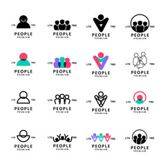 People abstract letter A logo icon design