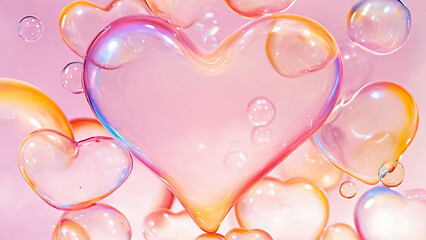 heart made of soap bubbles