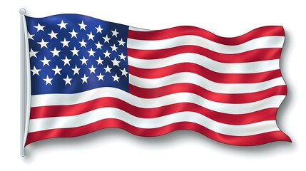 Minimalist clipart of a waving flag with a sleek modern design