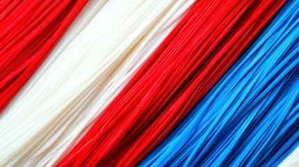 Red White and Blue Cord Strands Patriotism Symbolizing Colors of Freedom and Unity America Decor