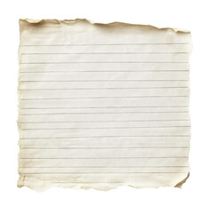 Obraz premium Torn lined sheet of paper isolated on transparent png