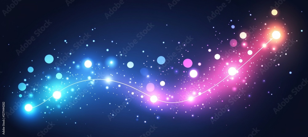 Poster abstract glowing wave of light particles a vibrant and colorful design on a dark background