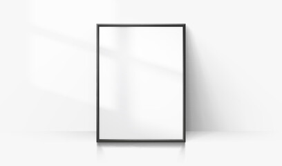 White frame mock up, realistic decoration wall, on the white background. Vector illustration 