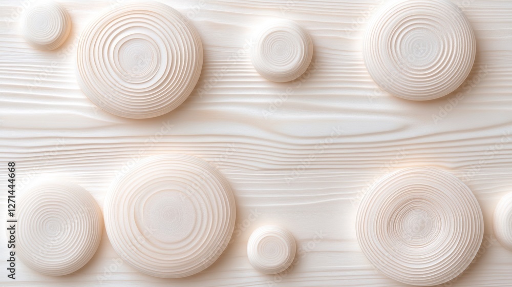 Poster abstract wooden texture with concentric circles and soft light shadows