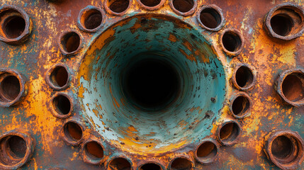 close up of a rusty metal plate