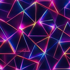 Neon Triangle Pattern Electric Glowing Accents Seamless Design