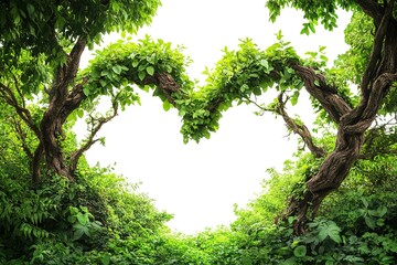 Mystical Forest Number Two: Intertwined Trees Forming a Symbolic Number Two in a Lush Green Forest, Perfect for Eco-Friendly Branding, Nature-Themed Designs, and Environmental Projects. A Stunning    