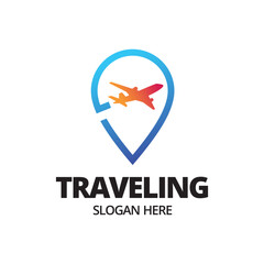 Simple Suitcase Travel Logo. Travel Bag and Plane Logo For Traveling Business Company.