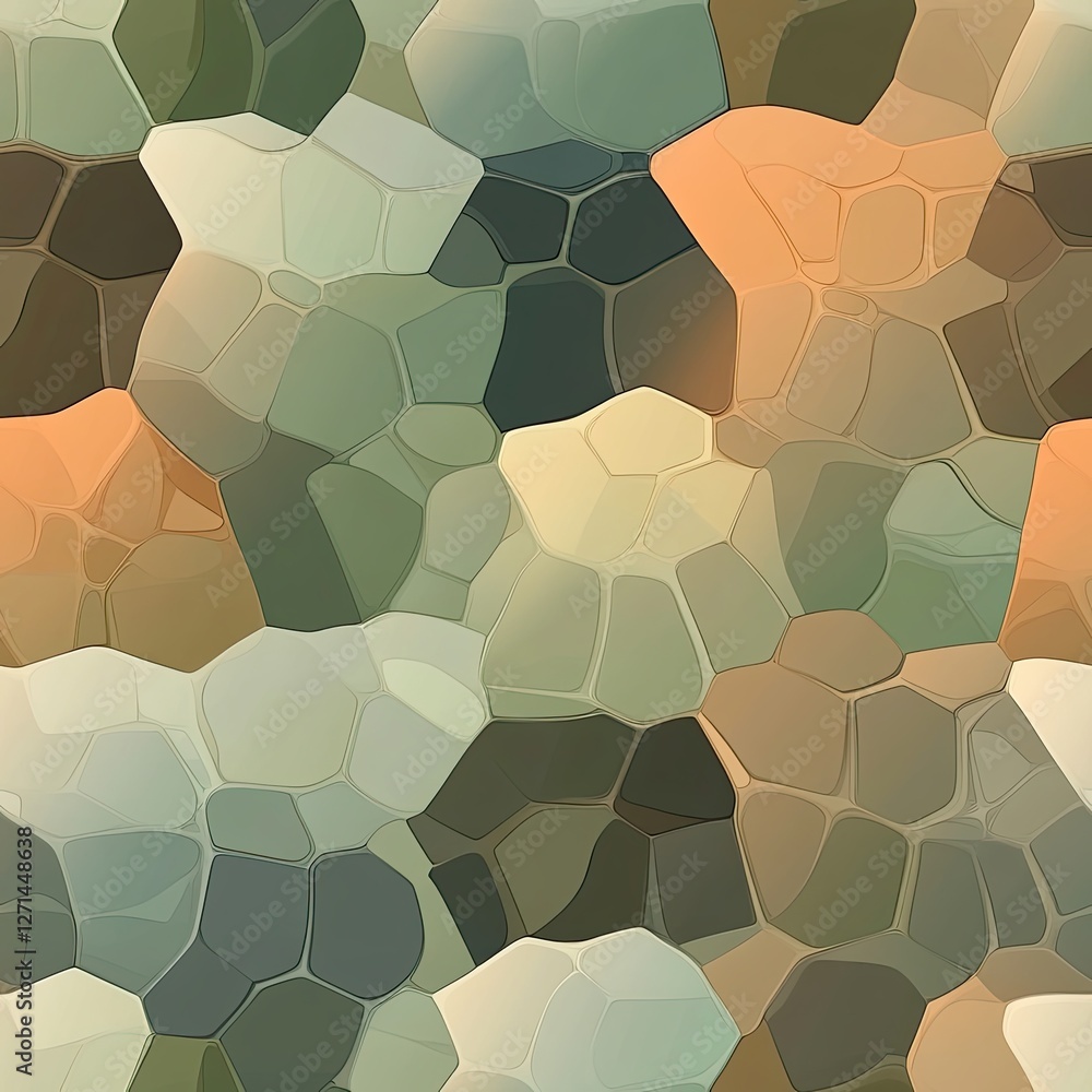 Poster Seamless Gradient Turtle Shell Pattern Modern Reptile Skin Texture Design