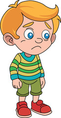 Sad Cartoon Boy illustration