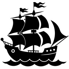 pirate ship vector