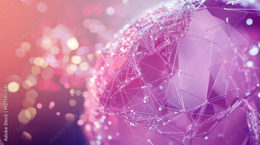 Poster technology image of globe. abstract polygonal shapes. background with connecting dots and lines. gra