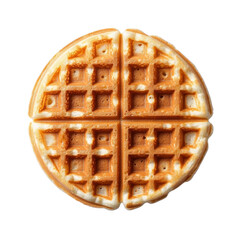 Freshly Made Classic Waffle Perfect for Breakfast or Dessert, Golden Brown Texture Surrounded by Crisp Edges, Ideal for Food Photography and Recipe Use