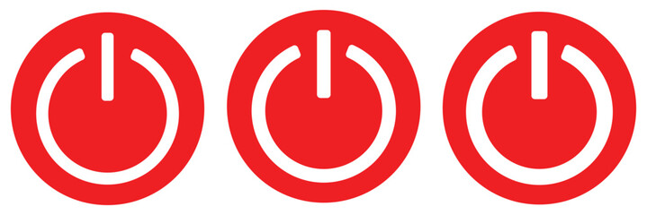 Power button vector icon set. Turn off symbol. Start button illustration isolated. Stop sign. power button icon set. eps 888