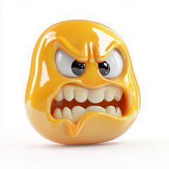Bitter Expression Clenched Teeth and narrowed eyes in animated character