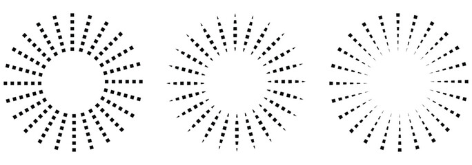 Vintage sunburst collection. Bursting golden sun rays. Fireworks. Logotype or lettering design element. Radial sunset beams. Vector illustration. sunburst icon.