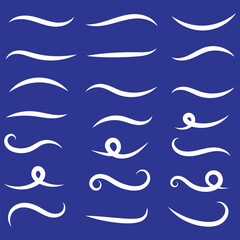 big set of Swoosh vector. Hand drawn swoosh elements, and swoop underline typography tails shape in flat styles. Set of ribbons. Design concept element collection . vector illustration eps 10.