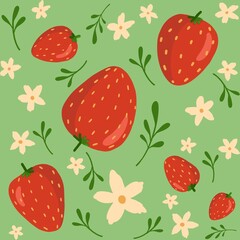 strawberry seamless pattern