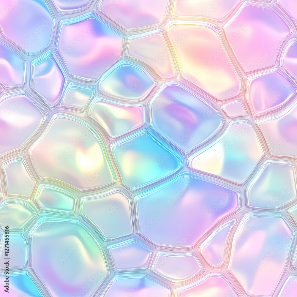 Poster Soft Blurry Turtle Shell Dreamlike Gradient Seamless Pattern Design