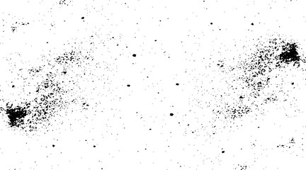 Abstract texture dust particle and dust grain on white background. Old grunge black texture. Dark weathered overlay pattern sample on transparent background. Screen background. Vector.